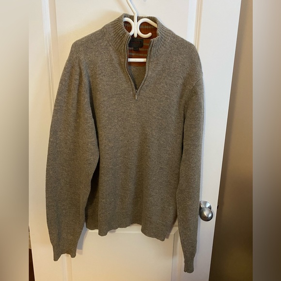 Emanuel Ungaro Other - Emanuel Ungaro Men’s Lambswool 1/4 Zip Sweater Brown Gray Size XXL